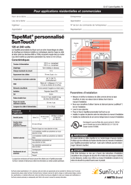 SunTouch C12240060ST 240 Volt 60 Square Feet SunTouch Custom TapeMat spécification