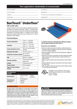 SunTouch 1201616U2ST Electric Underfloor Heating Mat spécification