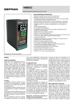 gefran 1650CC PID Carbon controller dual loop, 1/8 DIN Fiche technique