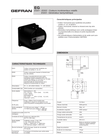 gefran EG03 Potentiometer Fiche technique | Fixfr