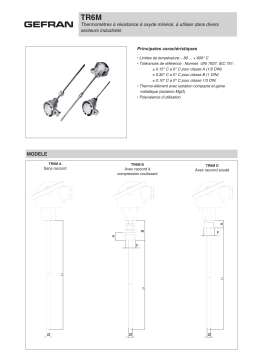 gefran TR6M Resistance thermometer Fiche technique