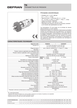 gefran TK Fiche technique