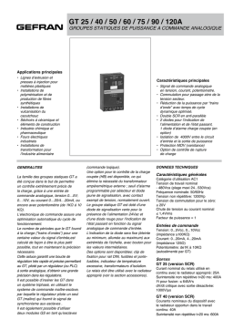 gefran GT Solid state relay Fiche technique