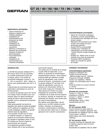 gefran GT Solid state relay Fiche technique | Fixfr