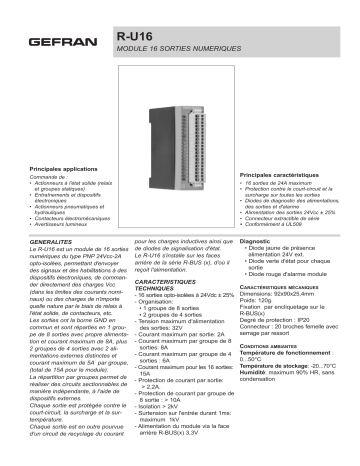 gefran R-U16 Fiche technique | Fixfr