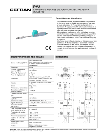 gefran PY3 Potentiometer Fiche technique | Fixfr