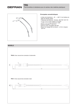 gefran TR5/TR5N Resistance thermometer Fiche technique