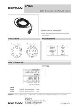 gefran Extension cables (6-pin / 8-pin) Fiche technique