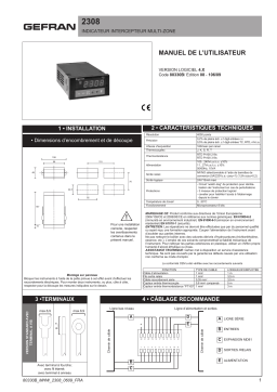 gefran 2308 Multizone indicator / alarm unit Mode d'emploi