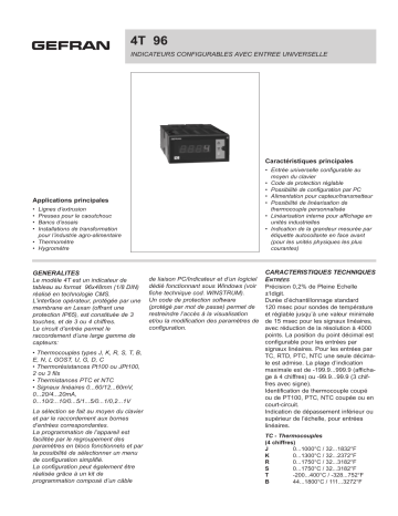 gefran 4T96 Indicator Fiche technique | Fixfr