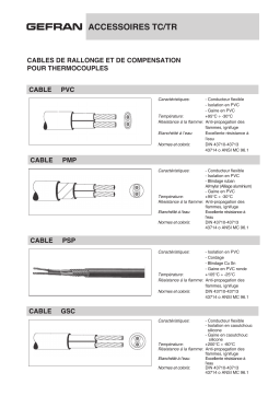 gefran Accessories for termocouples Thermocouple Fiche technique