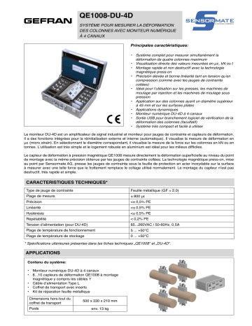 gefran QE1008-DU-4D 4- channel system Fiche technique | Fixfr