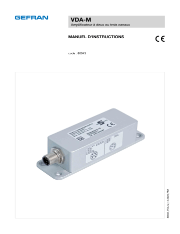 gefran VDA-M Two or three-channel amplifier Installation manuel | Fixfr