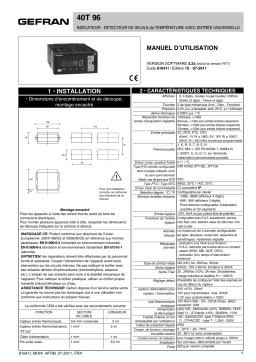 gefran 40T96 Indicator/Alarm Unit Mode d'emploi