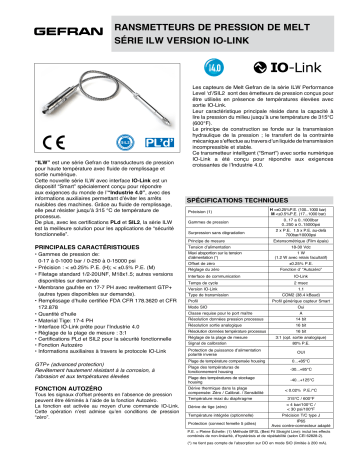 gefran ILW Fiche technique | Fixfr