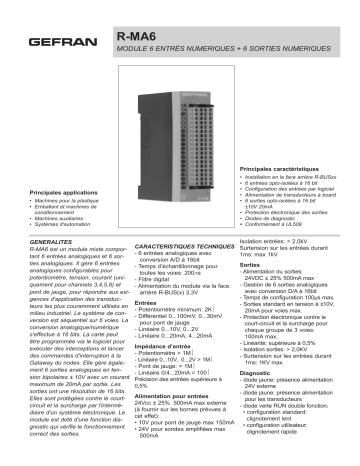 gefran R-MA6 Fiche technique | Fixfr