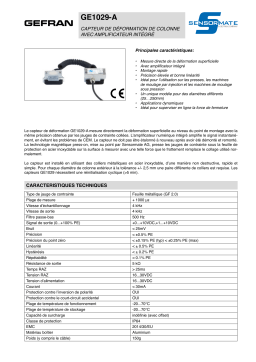 gefran GE1029-A Tie-bar strain sensor Fiche technique