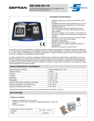 gefran QE1008-DU-1D 1- channel system Fiche technique | Fixfr