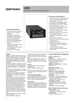 gefran 2400 Fast Indicator/Alarm Unit Fiche technique