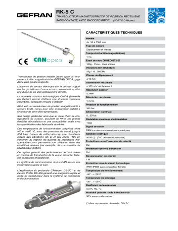 gefran RK-5 C Fiche technique | Fixfr