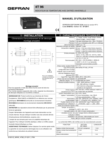 gefran 4T96 Indicator Mode d'emploi | Fixfr