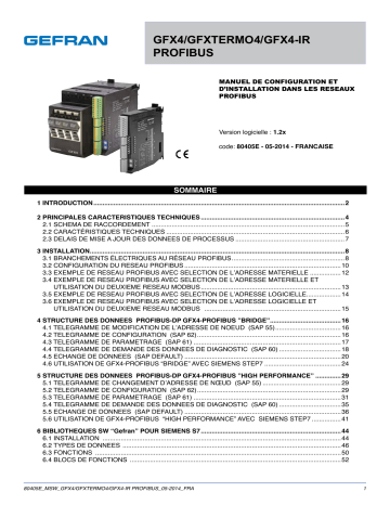 gefran PROFIBUS DP Manuel utilisateur | Fixfr