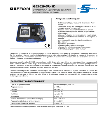 gefran GE1029-DU-1D System Fiche technique | Fixfr