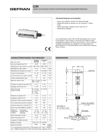 gefran CIR Strain gauge transducer Fiche technique | Fixfr