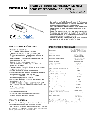 gefran KE PLc Fiche technique | Fixfr