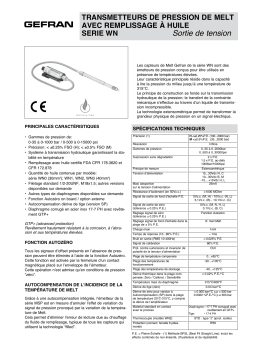 gefran WN Fiche technique