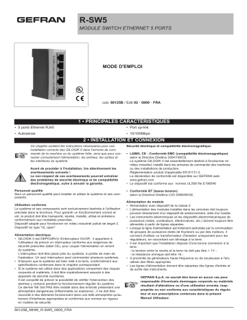 gefran R-SW5 Switch Ethernet module Mode d'emploi | Fixfr