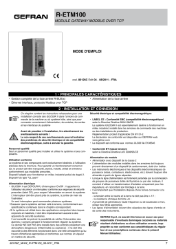 gefran R-ETM100 Gateway modul Modbus Over TCP Mode d'emploi