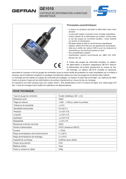 gefran QE1010 Magnet mount strain sensor Fiche technique