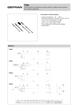 gefran TRM Resistance thermometer Fiche technique