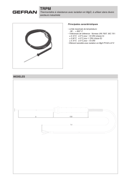 gefran TRPM Resistance thermometer Fiche technique