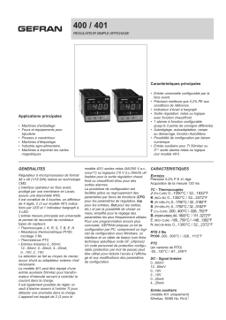 gefran 400-401 PID Controller, 1/16 DIN Fiche technique