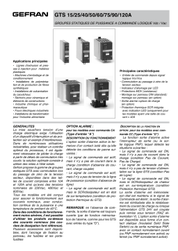 gefran GTS Solid state relay Fiche technique