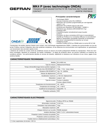 gefran MK4-P Fiche technique | Fixfr