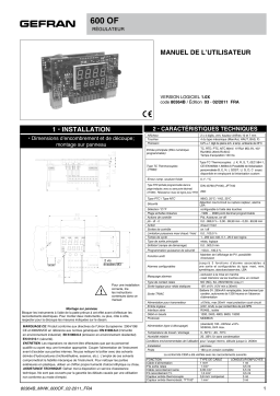 gefran 600 OF PID Controller "Open Frame" Mode d'emploi