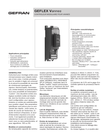 gefran GFX Valves PID Controller Fiche technique | Fixfr