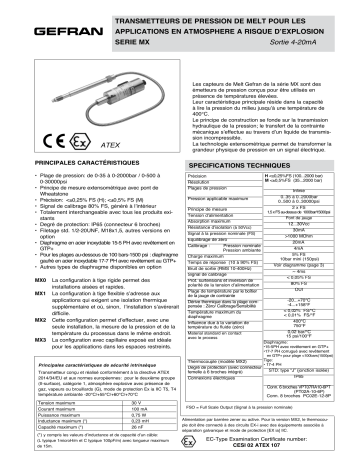 gefran MX Fiche technique | Fixfr