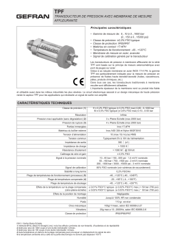 gefran TPF Fiche technique