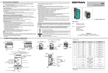gefran GTF Power controller Guide de démarrage rapide | Fixfr