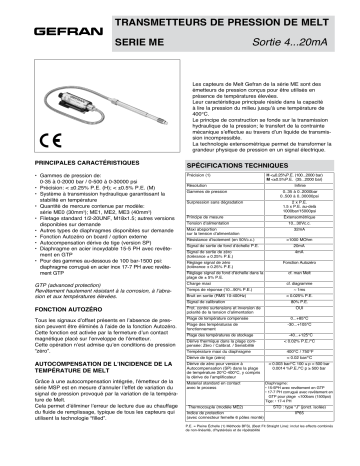 gefran ME Fiche technique | Fixfr