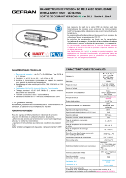 gefran HWE Diathermic OIL FDA - HART - SIL2 - PLd Fiche technique