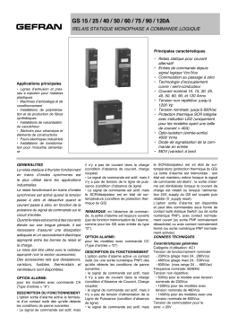 gefran GS Solid state relay Fiche technique