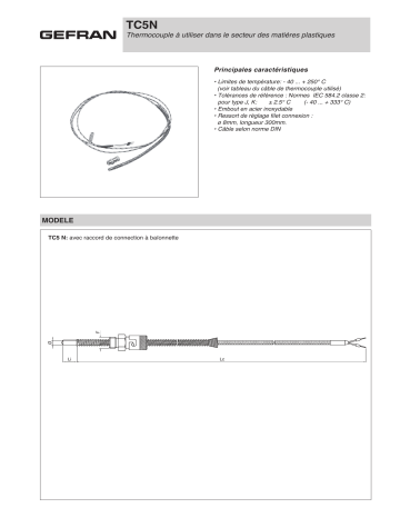 gefran TC5/TC5N Thermocouple Fiche technique | Fixfr