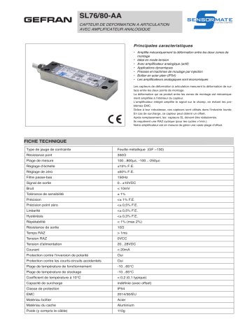 gefran SL76/80-AA/AC Link sensor Fiche technique | Fixfr