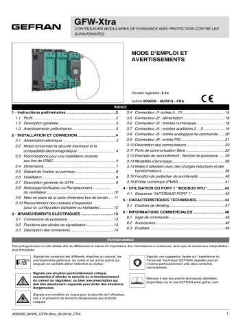 gefran GFW Xtra Power controller Mode d'emploi | Fixfr