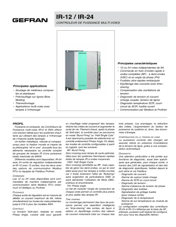 gefran IR-12/IR-24 Power controller Fiche technique | Fixfr